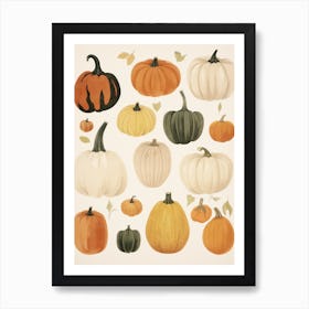 Vintage Style Pumpkin Drawing 2 Art Print