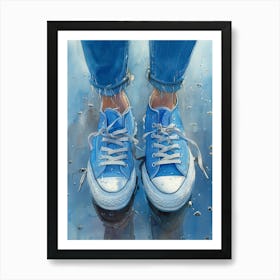 Blue Converse Sneakers 1 Art Print