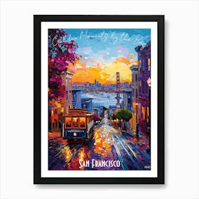 San Francisco Skyline, abstract cubism vibrant Poster Art Print