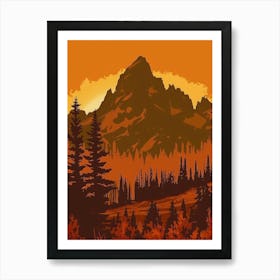 Sunset Mountain Landscape 3 Art Print