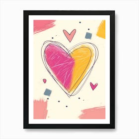 Heart With Paint Strokes Affiche