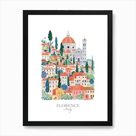 Florence Italy Gouache Travel Illustration Art Print