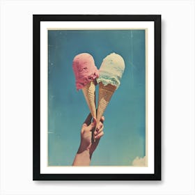 Retro Polaroid Ice Cream Inspired 2 Art Print