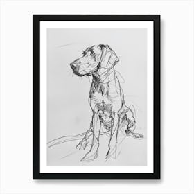 Vizsla Dog Charcoal Line 1 Art Print