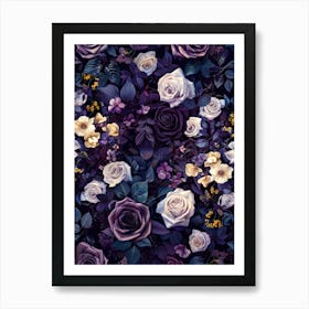 Purple Roses Wallpaper 1 Art Print