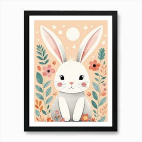 Floral Cute Baby Bunny Nursery (10) Art Print