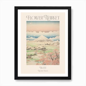 Flower Market Mount Iwate In Iwate, Japanese Landscape 4 Poster Art Print