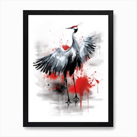 Crane Painting 1 Art Print