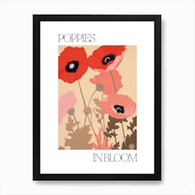 Poppies In Bloom Flowers Bold Illustration 3 Art Print