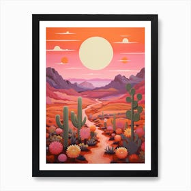 Cactus And Desert Painting 2 Art Print