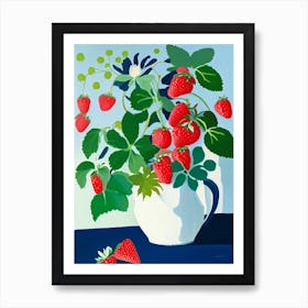 Alpine Strawberries, Plant Abstract Still Life Art Print