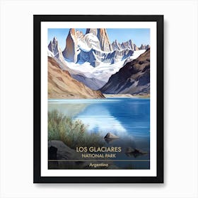 Los Glaciares National Park Argentina Patagonia Watercolour 3 Art Print