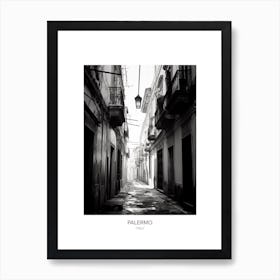 Poster Of Palermo, Italy, Black And White Photo 3 Art Print