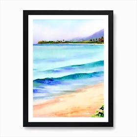 Anjuna Beach 2, Goa, India Watercolour Art Print