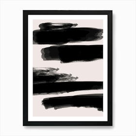 Black Brush Strokes Art Print