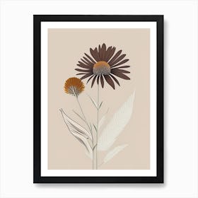 Echinacea Spices And Herbs Retro Minimal 2 Art Print