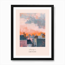 Mornings In Devon Rooftops Morning Skyline 1 Art Print