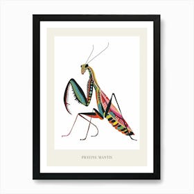 Colourful Insect Illustration Praying Mantis 3 Poster Art Print