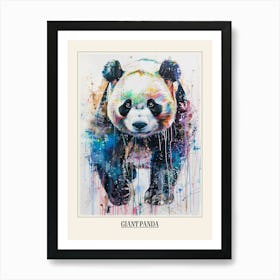 Giant Panda Colourful Watercolour 2 Poster Art Print