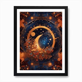 Moon And Stars Art Print