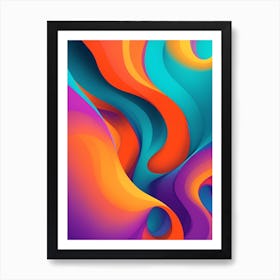Abstract Colorful Waves Vertical Composition 84 Art Print