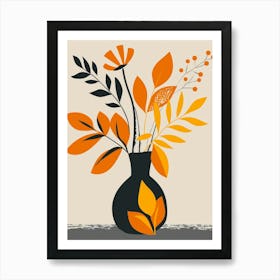 Autumn Leaves In A Vase 3 Art Print