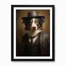 Gangster Dog Australian Shepherd Art Print