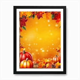 Autumn Sale Banner Vibrant Oranges Deep Reds And Warm Golds Spotlight Festive Design Leaves Gent (2) Art Print