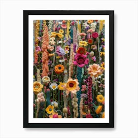 Wild Flowers Knitted In Crochet 2 Art Print