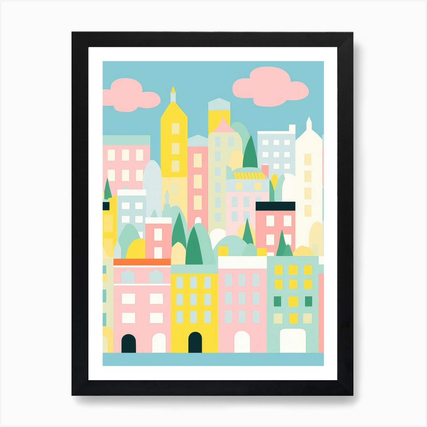 London, England Colourful View 1 Ar Framed Wall Art Poster Canvas Print Picture - Picture 2 of 4