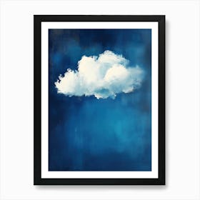 Cloud Wall Art Painting Dark Blue Sky Print Art Print