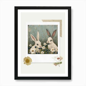 Scrapbook Bunnies Fairycore Painting 3 Art Print