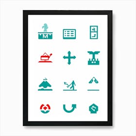 A Modern And Comprehensive Collection Of Pictograms A Mix Of Environmental And Construction Pictogr (2) Art Print