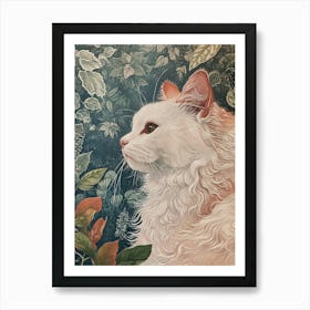 Turkish Angora Cat Japanese Illustration 3 Art Print