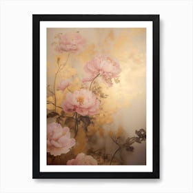 Peonies with Gold Art Print