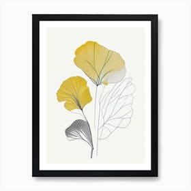 Ginkgo Spices And Herbs Minimal Line Drawing 3 Art Print