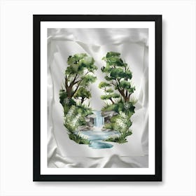 Waterfall Painting 4 Art Print