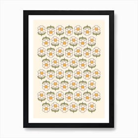 Smiling Daisies, Seventies Art Print