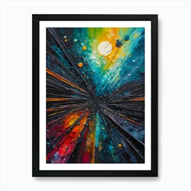 Space Burst Abstract Paint Vibrant colors Art Print