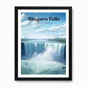 Niagara Falls Ontario Canada Vacation Travel Art Illustration Art Print