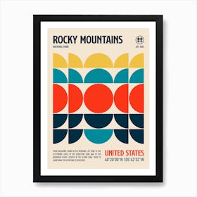 Rocky Mountains National Park Retro Travel Print Art Print