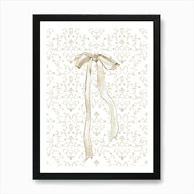 White Nursery Bow Art Print