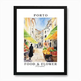 Food Market With Cats In Porto 1 Poster Art Print