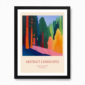 Colourful Abstract Sequoia National Park Usa 2 Poster Art Print