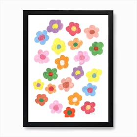 Rainbow Daisies Art Print