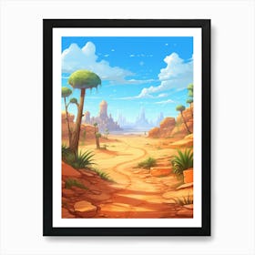 Sahara Desert Cartoon 2 Art Print