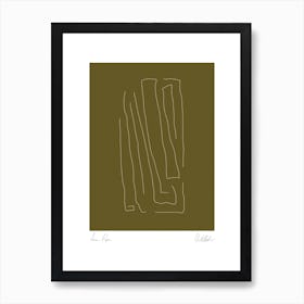 Abstract Composition On Olive Green Art Print