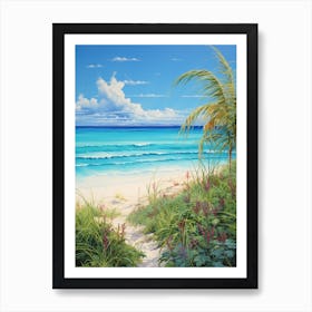 A Painting Of Grace Bay Beach, Turks And Caicos Islands 2 Art Print