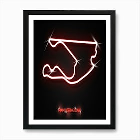 Miami International Autodrome United States F1 Track neon Art Print