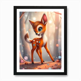 Liam, the Enchanted Fawn: A cute Baby Deer Artwork For Children Art Print